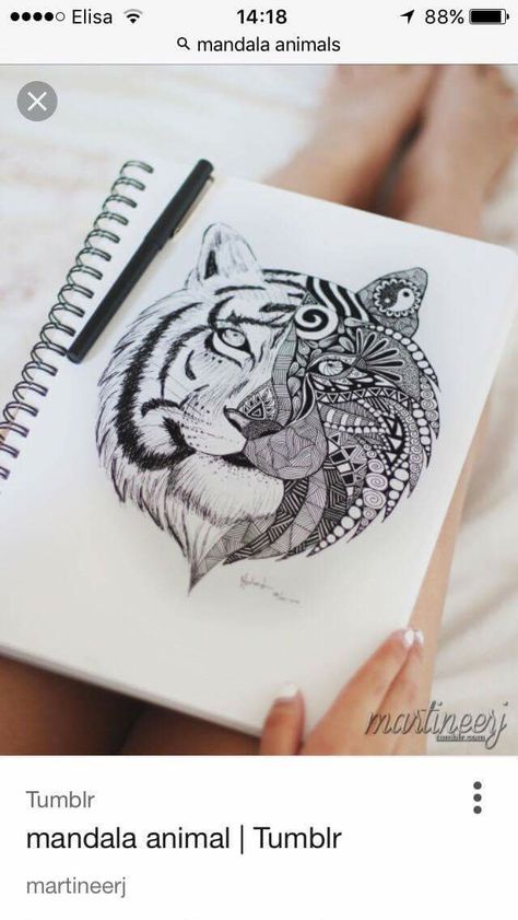 Dotwork Tattoo Mandala, Lioness Tattoo, Animal Tumblr, Tiger Tattoo Design, Tiger Drawing, Maori Tattoo Designs, Mandala Tattoo Design, Mehndi Tattoo, 1 Tattoo