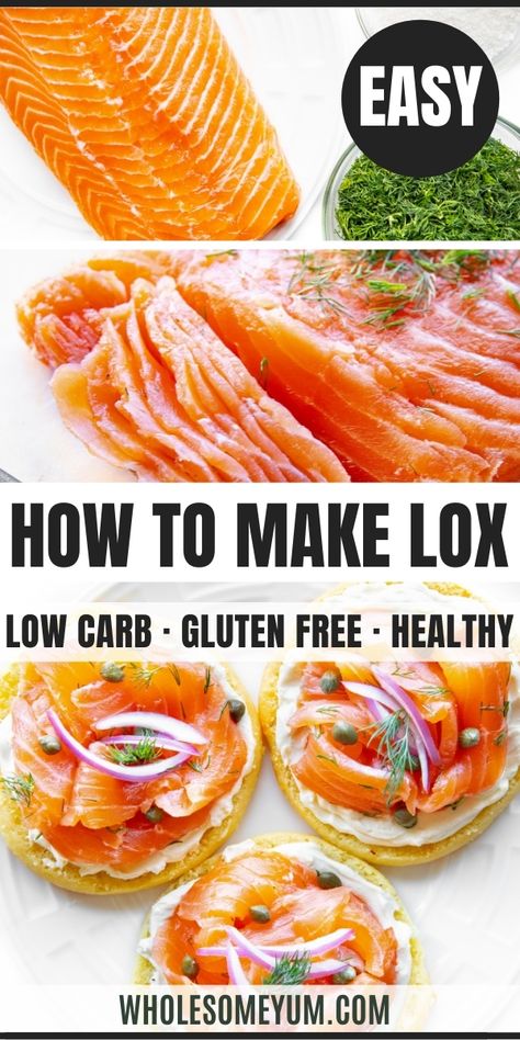 How To Make Lox (Easy Salmon Lox Recipe) How To Make Lox Salmon, Locks And Bagels, Lox Salmon Recipes, Smoked Salmon Lox Recipes, Salmon Lox Ideas, Locks And Bagels Smoked Salmon, Gravlax Salmon Recipes, Salmon Lox Recipe, Lox Bagel Recipe