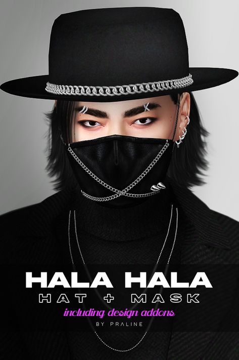 HALA HALA Hat & Mask ( addons) Ateez Halateez, Futuristic Things, Sims 4 Men Clothing, Sims 4 Male Clothes, Cc Hats, Sims Inspiration, Sims 4 Characters, Vintage Anime, Sims4 Clothes