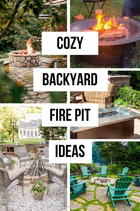 15 Cozy Backyard Fire Pit Ideas | Gardens Landscape Design Backyard, Backyard Fire Pits, Backyard Fire Pit Ideas, Unique Backyard, Paver Fire Pit, Make A Fire Pit, Creative Backyard, Decks And Patios, Cozy Gathering