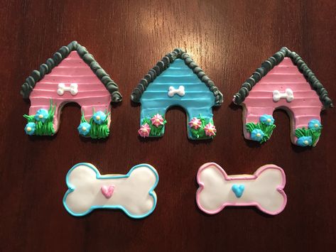 Dog House Cookies Decorated, Dog Bone Decorated Cookies, Bone Cookies, Spa Cookies, Cut Cookies, Dog Cookie Recipes, Dog Bone Cookies, Animal Treats, Pet Treats Recipes