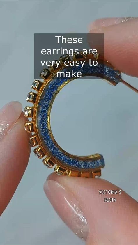 Hoop earrings Resin Hoop Earrings, Uv Resin, Resin Jewelry, Hoop Earrings, Gold