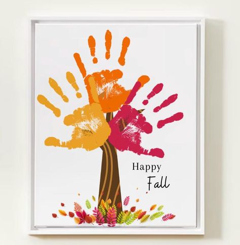 Fall Tree Handprint Craft, Fall Handprint Art, Fall Craft for Kids, Fall Printable Templates, Fall Preschool & Toddler Activities, Fall Wall Art, Fall Wall Decor Fall Handprint Art, Fall Handprint Crafts, Hand Print Tree, Preschool Crafts Fall, Fall Arts And Crafts, Fall Art Projects, Preschool Activities Toddler, Toddler Arts And Crafts, Fall Tree