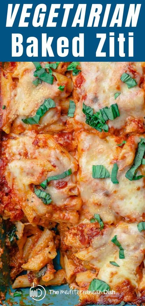 Baked Ziti With Vegetables, Veggie Ziti Bake, Pasta Bake Recipes Vegetarian, Vegetable Ziti Baked, Easy Baked Ziti Meatless, Veggie Ziti, Vegetarian Ziti, Bake Ziti Recipe Meatless, Oven Baked Ziti Meatless