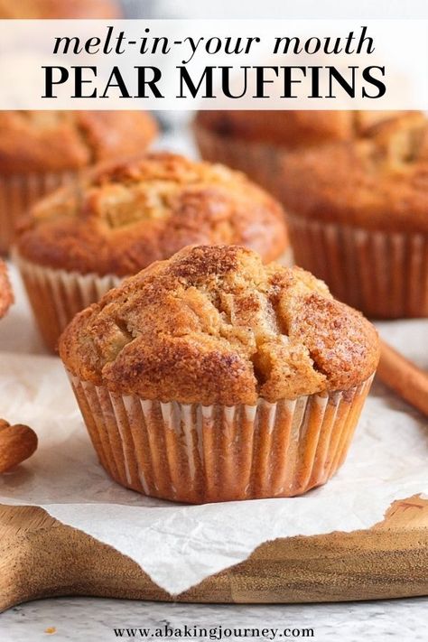 Pear Muffins Recipes, November Meals, Gluten Free Dairy Free Muffins, Banana Cinnamon Muffins, Tea Scones, Pear Muffins, Oat Flour Recipes, Quaker Oatmeal, Banana Muffins Easy