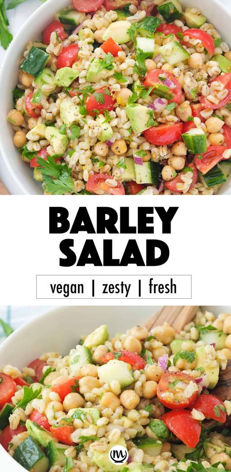 Barley Recipe Healthy, Lemon Dressing Recipe, Barley Salad Recipes, Salad With Lemon Dressing, Barley Recipe, Barley Salad, Salad With Lemon, Lemon Flavor, Summer Lunch