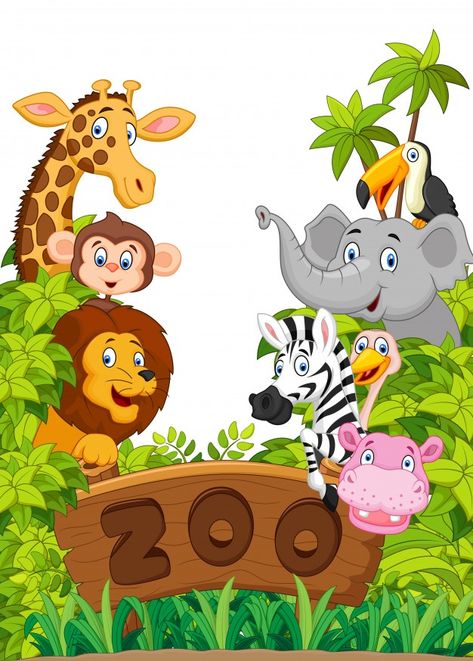 Collection of zoo animals | Premium Vector #Freepik #vector #background #tree #character #cartoon Cartoon Zoo Animals, Art Of Zoo, Zoo Pictures, Cartoon Sea Animals, Zoo Photos, Jungle Theme Birthday, Animal Crafts For Kids, Safari Theme, The Zoo