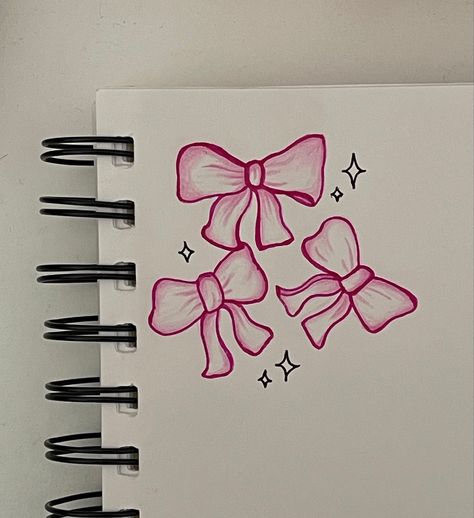 Coquette Drawing, Pink Drawing, Bond Paper Design, Desain Buklet, Cute Easy Doodles, Seni Dan Kraf, Easy Doodle Art, Bullet Journal Design Ideas, Diary Ideas