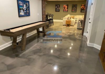 Metallic Epoxy Flooring in Columbus, OH - Premier Concrete Coatings Metallic Epoxy Floor Basement, Epoxy Basement Floor, Epoxy Floor Basement, Concrete Floor Coatings, Concrete Epoxy, Metallic Epoxy Floor, Basement Floor, Concrete Coatings, Epoxy Flooring