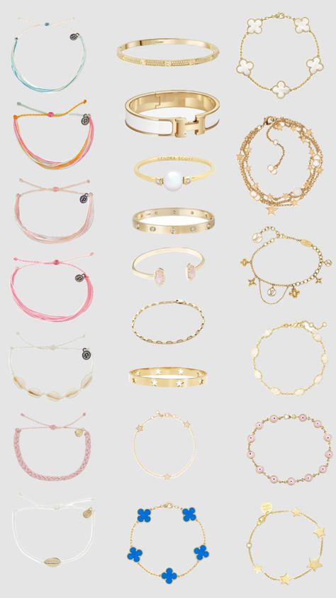 Braclets :) Cute Cheap Gold Jewelry, Good Jewelry Brands, Preppy Jewlery, Jewelry Must Haves, Jewelry Preppy, Teen Girl Jewelry, Preppy Accessories, Jewelry Closet, Jewelry Wishlist