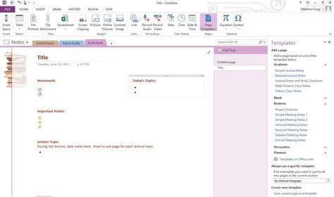 Onenote Notes Template, Microsoft Onenote Templates, Job Application Template, Onenote Template, Meeting Notes Template, Meeting Template, One Note Microsoft, Meeting Agenda Template, Notebook Templates