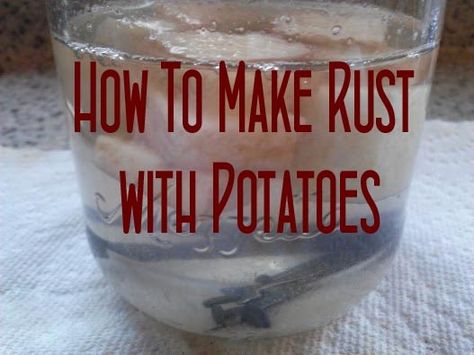 How to make rust with potatoes How To Make Metal, Rust Dye, Eco Dyeing, Trendy Furniture, Metal Tree Wall Art, Rusted Metal, Junk Art, Primitive Crafts, Rusty Metal