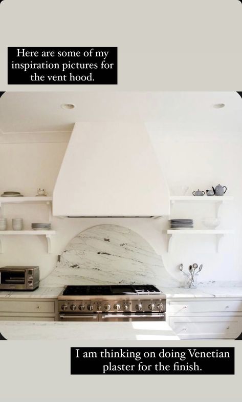 Plastered Extractor Hood, Venetian Plaster Vent Hood, Extractor Hood Ideas, Plaster Vent Hood, Plaster Range Hood, Oven Vent, Kitchen Hood Ideas, Hood Vent Cover, Stove Vent