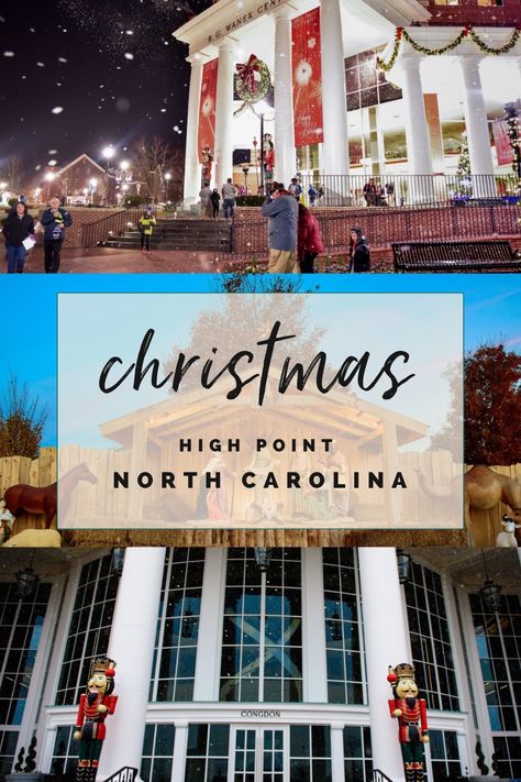 There are so many fun things to do in High Point during Christmas time! Go to High Point University's Community Christmas Drive where you can enjoy magnificent lights, more than 200 nutcrackers, and the state's tallest Christmas tree! You don't wanna miss it! 🎄🎁 #HighPoint #HighPointUniversity #NorthCarolina #Christmas #HolidaySeason #Nutcrackers #Lights Community Christmas, High Point University, Tall Christmas Trees, Best Christmas Lights, High Point Nc, Window Candles, Street Lamp, Christmas Music, Best Christmas