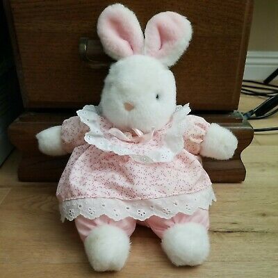 White Bunny Plush, Dont Leave Me, White Bunny, Dress Flower, Bunny Plush, Leave Me, Stuffed Animal, Pink Dress, Floral Dress