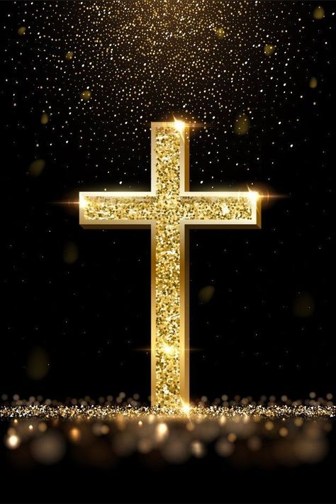 Luck Wallpaper, Jesus Cross Wallpaper, Gold And Black Wallpaper, Scripture Images, Golden Cross, Church Backgrounds, Cross Wallpaper, Cross Art, God Pictures