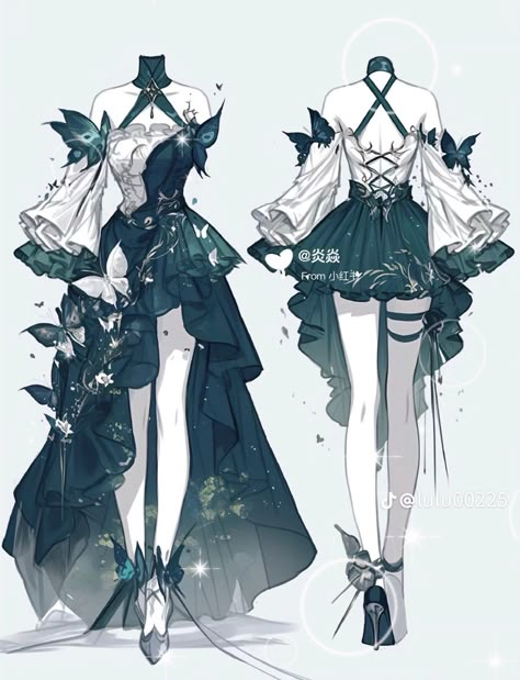 Accessories Drawing Ideas, Anime Dress Design, Art Outfits, Dress Design Drawing, Clothing Design Sketches, Fashion Drawing Dresses, Anime Inspired Outfits, Dress Design Sketches, Dress Drawing