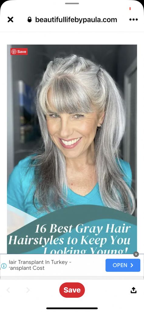 Gray Hair Hairstyles, Hairstyles For Gray Hair, Growing Out Gray Hair, Long Hair Older Women, Grey Hair With Bangs, Make Your Hair Grow Faster, Over 40 Hairstyles, Ideas For Black Hair, Grey Hair Over 50