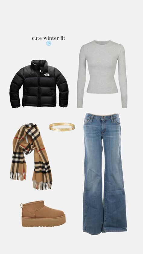 Cute Outfits Black Women, Low Rise Jeans Outfit, Thrift Store Clothes, North Face Outfits, Thrift Store Outfits, Jeans Outfit Winter, Jeans Pacsun, From Tiktok, Winter Fit