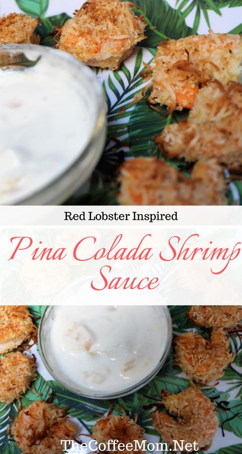 When you go out to Red Lobster and order the coconut shrimp, you get this delicious Pina Colada shrimp sauce with it. So, I decided to try my hand at making this at home. Even though I wasn’t totally sure what I was doing at first, this sauce turned out delicious and it was so easy to make! Red Lobster Pina Colada Sauce, Pina Colada Sauce For Coconut Shrimp, Red Lobster Coconut Shrimp Sauce, Pina Colada Sauce, Shrimp Sauce Recipes, Shrimp Cream Sauce, Coconut Shrimp Sauce, Hawaiian Salad, Food Seafood