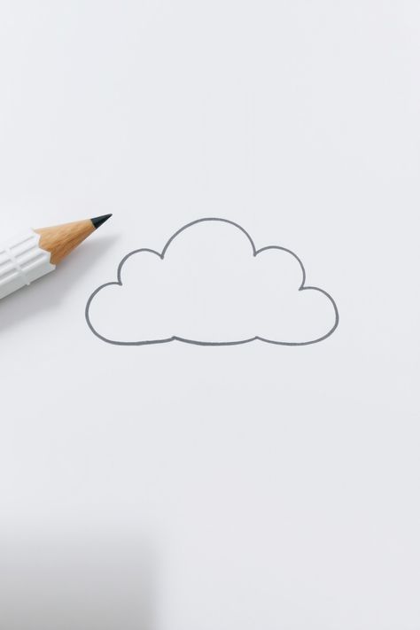 12+ Cloud Drawing Ideas: Various Styles & Skill Levels How To Draw A Cloud, Clouds Drawing Simple, Cloud Drawing Simple, Clouds Sketch, Cloud Drawings, Cloud Doodle, Grinch Drawing, Cloud Outline, Dolphin Drawing