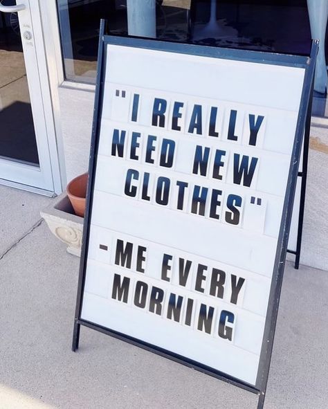 luckily, @loveyoumore.shop has tons of cute clothes to fix this problem 😘 shop now!! #business #businessowner #smallbusiness #smallbusinessowner #boutique #boutiqueowner #loveyoumore #fit #fits #fitcheck #outfit #outfits #ootd #outfitoftheday #fashion #shop #shopping #onlineshopping #treatyourself #boutiquesign #boutiquesignage #boutiqueboss #boutiquebosslife Cute Boutique Sign Ideas, Cute Sayings For Boutique Signs, Boutique Outdoor Sign, Boutique Sidewalk Signs, Funny Retail Signs, Retail Signage Instore, Small Store Ideas, Boutique Signs Ideas Store Fronts, Boutique Store Front Ideas