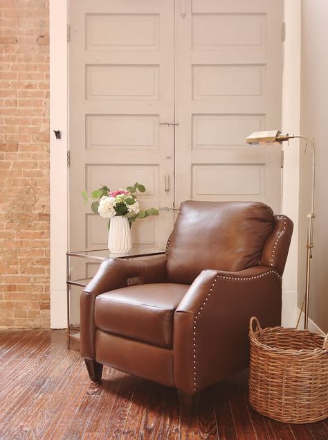 Looking for a recliner for your home? Here are some frequently asked questions and what you need to know before buying a recliner. Living Room With Leather Recliner, Small Living Room With Recliners Ideas, Leather Recliner Living Room Decor, Farmhouse Recliner Chairs, Leather Recliner Living Room, Small Recliner Chairs, Club Chair Recliner, Stylish Recliners, Small Recliners