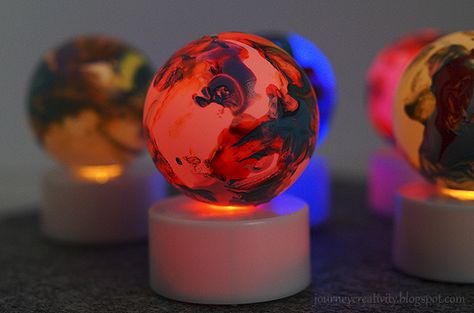 Journey into Creativity: Colorful tea lights planet Sponge Art, Space Vbs, Tea Light Crafts, Diy Solar System, Planet Crafts, Space Crafts For Kids, Kids Routine Chart, Solar System Model, Solar System Crafts