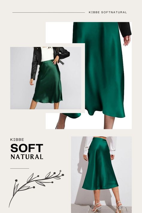 Zeagoo Womens Midi Skirt High Waisted Solid Satin Dress Zipper Elegant Work Skirts perfect for a kibbe soft natural outfit! Soft Natural Work Outfit, Soft Natural Skirts, Soft Natural Deep Winter, Elegant Relaxed Draped Midi Skirt, Soft Natural Winter Outfits, Soft Natural Skirts Kibbe, Soft Natural Kibbe Style, Kibbe Soft Natural Outfit, Soft Natural Kibbe Outfit