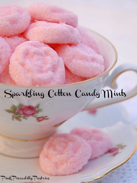 Cotton Candy Recipe, Cream Cheese Mints, Cotton Candy Flavoring, Mint Recipes, Candy Recipes Homemade, Mint Candy, Pink Foods, Homemade Candies, Sweets Treats