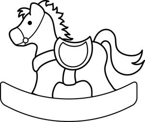 Kids Rocking Horse, Horse Template, Moldes Para Baby Shower, Felt Ornaments Patterns, Idee Cricut, Horse Coloring Pages, Felt Patterns, Outline Drawings, Horse Coloring