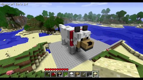 Statue In Minecraft, Minecraft Water Statue, Dog Statue Minecraft, Minecraft Wolf Statue, Minecraft Underwater Statue, Minecraft Dogs, Minecraft Statues, Dog Statue, Minecraft Building