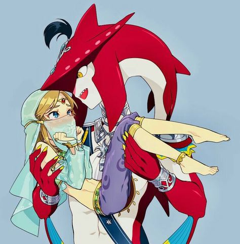 Sidon x Link Sidon Zelda, Gerudo Link, Prince Sidon, Botw Zelda, Legend Of Zelda Memes, Give Me Five, Link Zelda, Zelda Art, Legend Of Zelda Breath