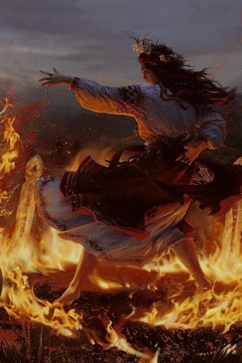 Fire Goddess, Slavic Paganism, Slavic Folklore, Fire Dancer, Ocean Sky, Witch Aesthetic, Pictures Images, Young Artist, Amazing Art