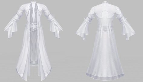 White Robes Fantasy Male, Dnd Fashion, Drawn Outfits, Elven Clothing, Animated Clothes, Anime Outfit, Angel Outfit, Drawing Anime Clothes