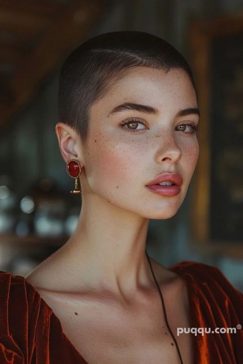 Very Short Haircuts for Women: Unleashing Bold Confidence with Modern Styles - Puqqu Woman Buzzcut, Buzzcut Women, Very Short Haircuts For Women, Bald Women Fashion, Short Pixie Bob, Super Short Haircuts, Bold Women, Bold Hair Color, Very Short Haircuts