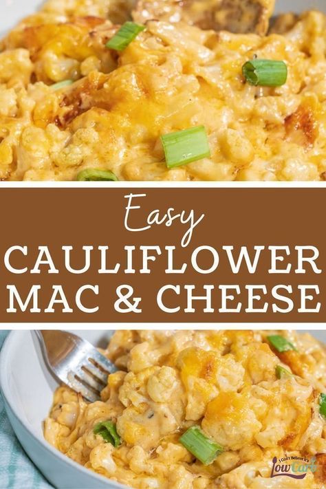 cauliflower mac & cheese Cauliflower Hamburger, Easy Cauliflower Mac And Cheese, Keto Mac And Cheese, Cheese Keto, Cauliflower Mac And Cheese, Gluten Free Sides Dishes, Easy Cauliflower, Boiled Egg Diet Plan, Creamy Cauliflower