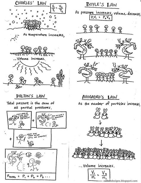 Cute and informative illustration of Gas Laws. Charles' Law. Boyle's Law. Dalton's Law. Avogadro's Law. (Featuring Trogdor!): Avogadro's Law, Gas Laws, Charles Law, Boyle's Law, High School Science Teacher, Ap Chemistry, Chemistry Classroom, Chemistry Education, High School Chemistry