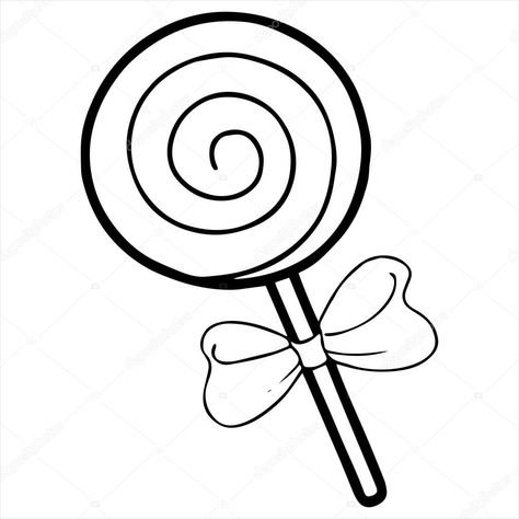 Lollipop Drawing, Lollipop Clipart, Candy Drawing, Candy Pictures, Candy Clipart, Cute Easy Doodles, Clipart Black And White, Diy Crafts For Gifts, Drawing Videos