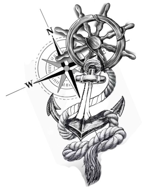 Cruise Ship Tattoo Ideas, Seaman Tattoo, Navy Anchor Tattoos, Funny Toilet Paper Holder, Ship Tattoo Sleeves, Nautical Sleeve, Anchor Drawings, Pirate Ship Tattoos, Nautical Tattoo Sleeve