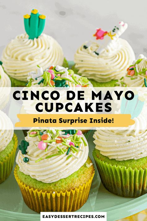 Lime Cupcake Recipe, Mexican Fiesta Food, Fall Desserts Thanksgiving, Pinata Cupcakes, Citrus Desserts, Lime Cupcakes, Dessert Pie Recipes, Cupcakes Filled, Cookie Cake Pie