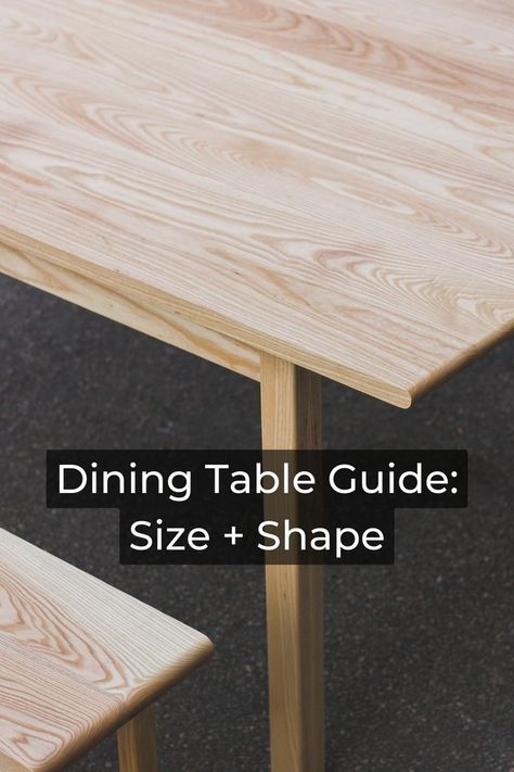 what size dining table should you buy? this dining table size guide will help Dining Table Size Guide, Table Size Guide, Wood Table Round, Custom Wood Table, Dining Table Size, Dining Table Guide, Dining Table Height, Dining Table Sizes, Narrow Rooms