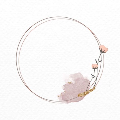 Blooming round floral frame vector | premium image by rawpixel.com / marinemynt الفن الرقمي, Floral Logo Design, Motif Art Deco, Flower Graphic Design, Logo Floral, Circle Frame, Flower Circle, Frame Vector, Floral Border Design