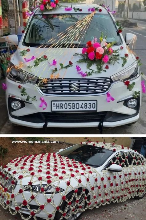 Time to take some inspiration from these 20 latest and best wedding car decoration designs for 2023. Indian Wedding Car Decorations, Car Decorations For Wedding Indian, Car Decoration For Wedding, Car Decorations For Wedding, Book Decor Wedding, Decorated Car, Wedding Car Decor, 2023 Cars, Car Decoration Ideas