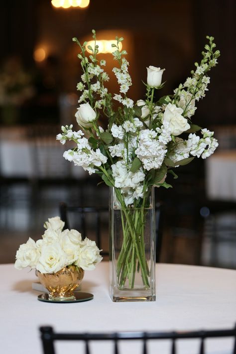 Delphinium Centerpiece, Delphinium Wedding, White Rose Centerpieces, White Flower Centerpieces, Rustic Glam Wedding, Gladiolus Flower, Rose Centerpieces, Centerpiece Wedding, Red Rose Bouquet