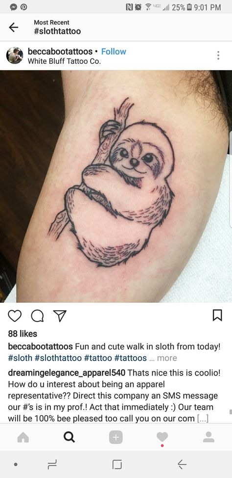 Sloth Tattoos, Sloth Tattoo, History Tattoos, Infinity Tattoo, Sloth, Piercings, Tattoos