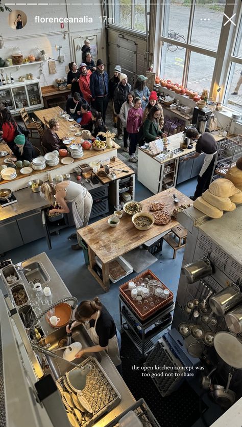 open concept in-house kitchen at Lille Bakery in Copenhagen, Denmark Open Kitchen Bakery, Lille Bakery, House Kitchen, Copenhagen Denmark, Ig Stories, Open Concept, Ig Story, Copenhagen, Denmark