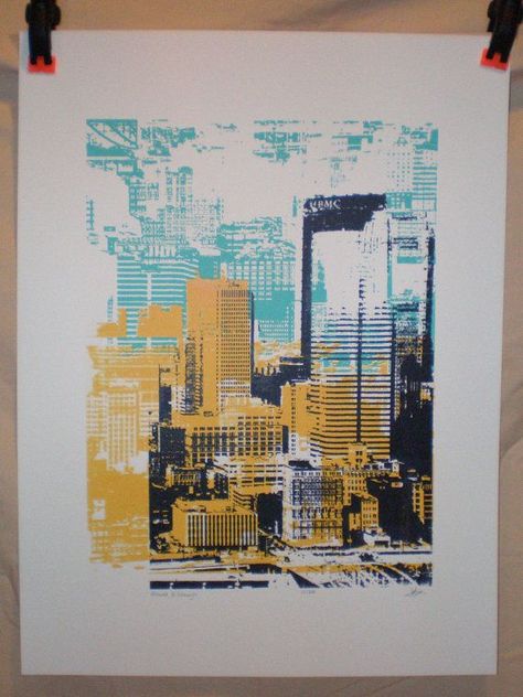 Screen Printing Inspiration, Pittsburgh Skyline, Art Appliqué, Silkscreen Print, Gcse Art, A Level Art, Print Inspiration, Screen Printing Designs, Lino Print