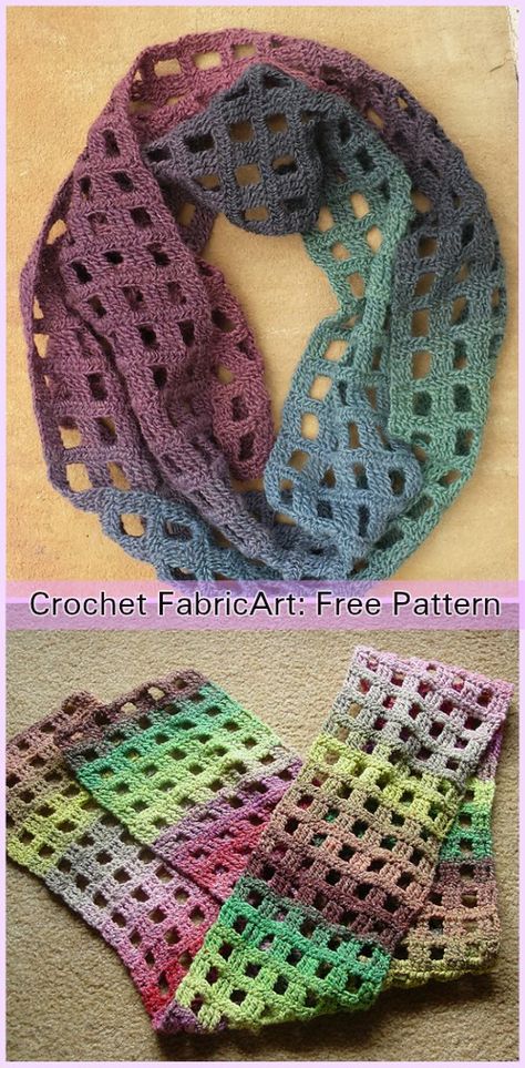 Crochet Windowpane Scarf Free Pattern Scarf Free Pattern, شال كروشيه, Confection Au Crochet, Scarf Crochet Pattern, Crochet Cowl, Crochet Hat, Scarf Pattern, Crochet Scarves, Crochet Accessories