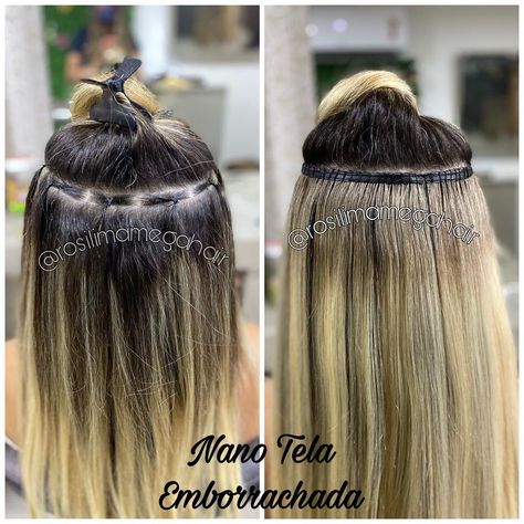 Rosi Lima Mega Hair ®️’s Instagram profile post: “Tela Emborrachada, estamos transformando seu cabelo que está em Tecimento para tela emborrachada, ponto americano fica mais leve, não…” Mega Hair, Hair Extensions, Instagram Profile, Hair, Instagram